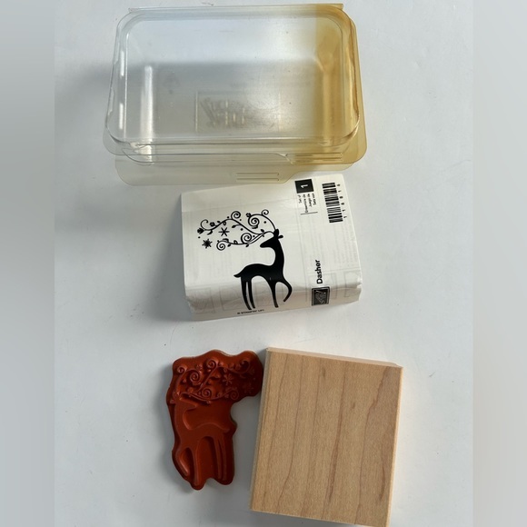 Stampin' Up! Other - STAMPIN UP! RETIRED WOOD MOUNT DASHER STAMP SET OF ONE REINDEER BRAND NEW